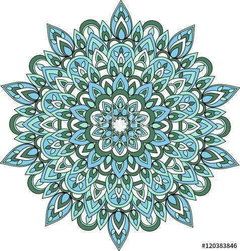 Vector blue and green mandala illustration., Premium Kollekció