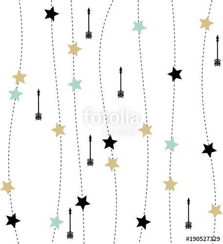 Csillagok és nyilak - skandináv tapétaminta, 