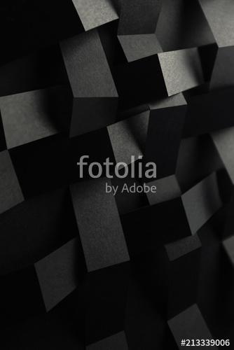 Macro image of black braided stripes in geometric composition, 3D illustration, abstract background, Premium Kollekció