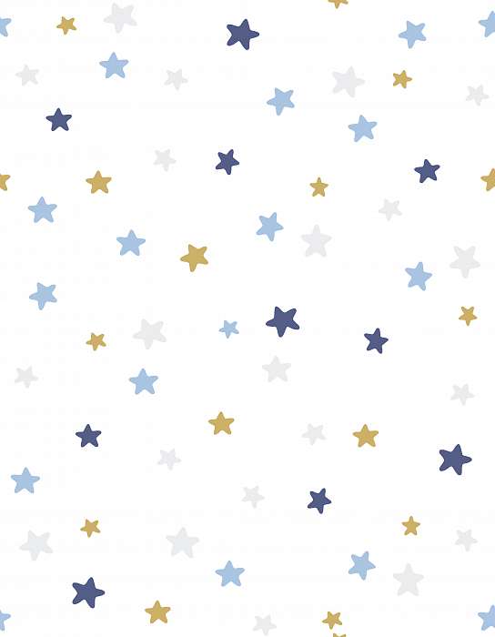 Kék-sárga csillagok tapétaminta, 