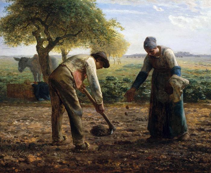 Burgonya ültetők - színverzió 1., Jean-François Millet