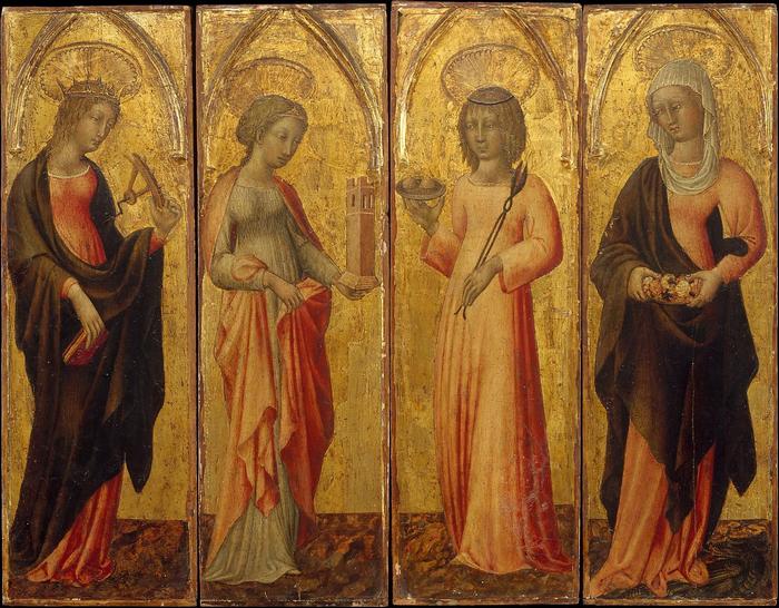 Női szentek (Katalin, Borbála, Ágota, Margit) - 1470 körül, Giovanni di Paolo