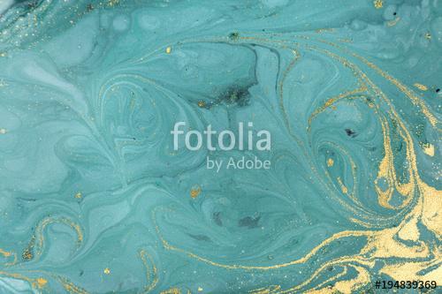 Marble abstract acrylic background. Nature green marbling artwork texture. Golden glitter., Premium Kollekció