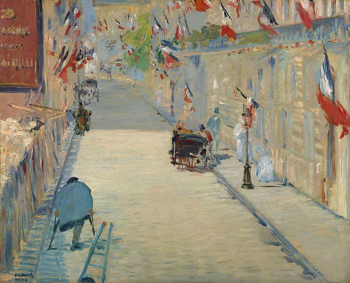 A fellobogózott Rue Mosnier, Edouard Manet