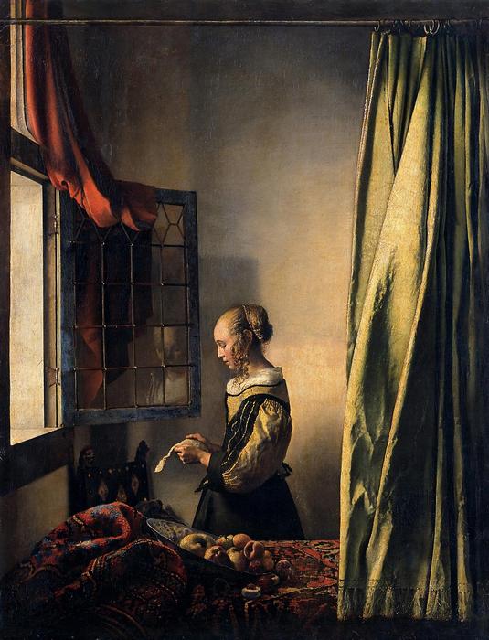 Nyitott ablaknál levelet olvasó lány  (1659), Jan Vermeer