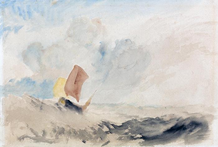 Hullámzó tenger halászhajóval (színverzió 2), William Turner