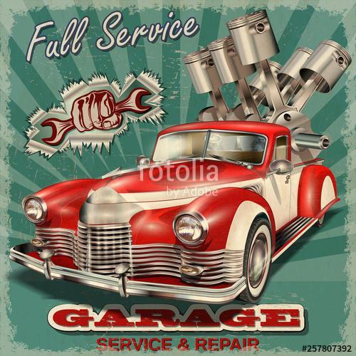 Vintage garage retro poster, Premium Kollekció