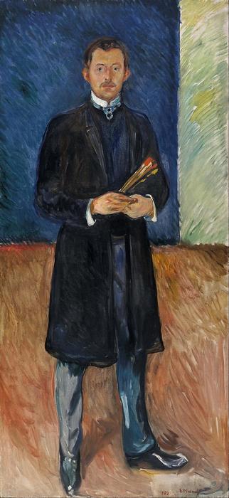 Önarckép ecsettel, Edvard Munch