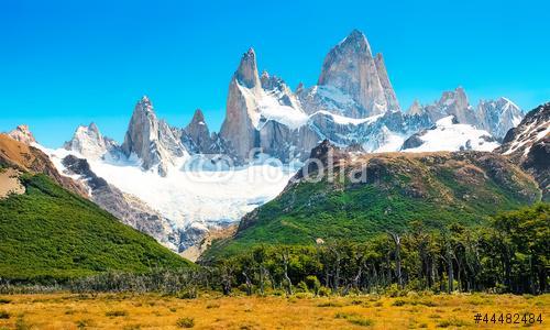Scenic landscape with Mt Fitz Roy Patagónia, Dél-Amerika, Premium Kollekció