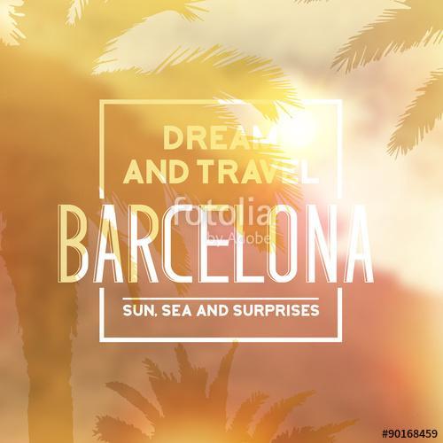 Barcelona travel print., Premium Kollekció