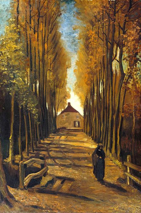 Út nyárfákkal, ősszel, Vincent Van Gogh