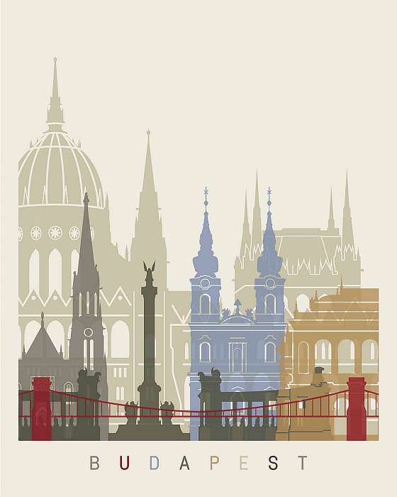 Budapest skyline poster, Premium Kollekció