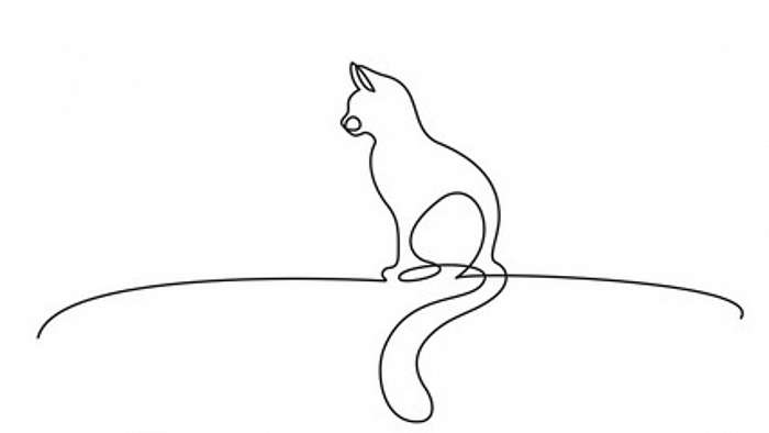 Ülő cica (vonalrajz, line art), Partner Kollekció