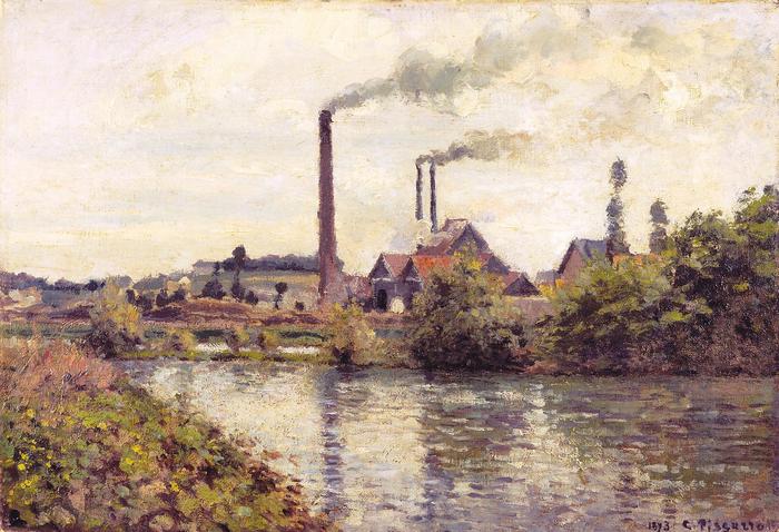 Gyárkémények Pontoise-nél, Camille Pissarro