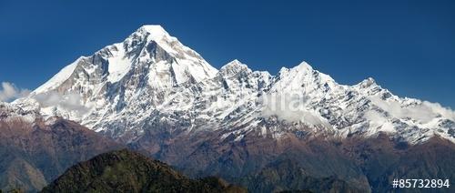 Panorámás kilátás Dhaulagiri Jaljala folyótól, Premium Kollekció