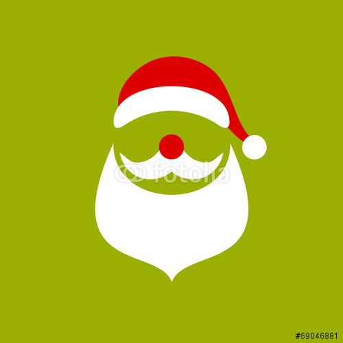 Absztrakt Karácsonyi üdvözlolap Santa Retro Green, Premium Kollekció