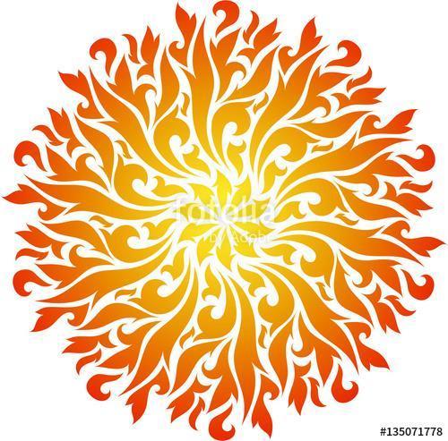 Vector abstract decorative fire mandala, Premium Kollekció