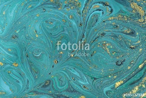 Marble abstract acrylic background. Nature blue marbling artwork texture. Golden glitter., Premium Kollekció