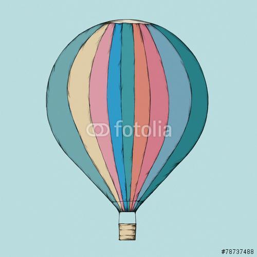 Színes csíkos hőlégballon, Premium Kollekció