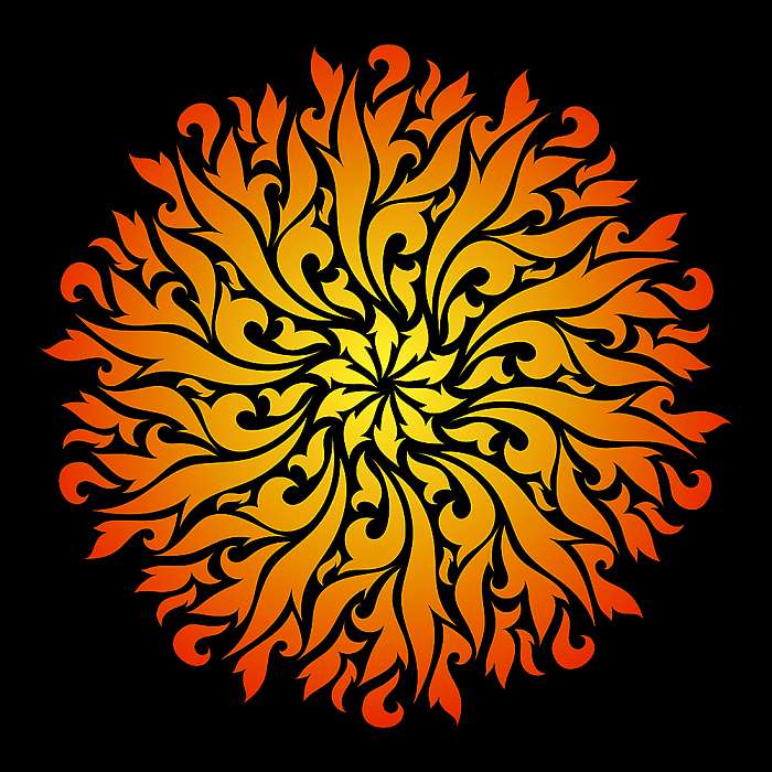 Vector abstract decorative fire mandala, Premium Kollekció