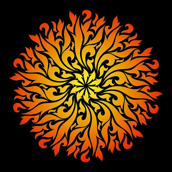 Vector abstract decorative fire mandala, Premium Kollekció