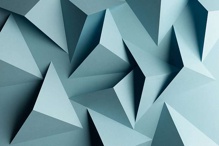 Composition abstract with geometric blue shapes of paper, Premium Kollekció