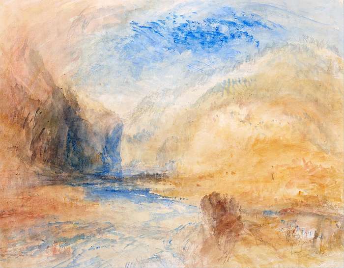 Tájkép heggyel és tóval (színverzió 1), William Turner