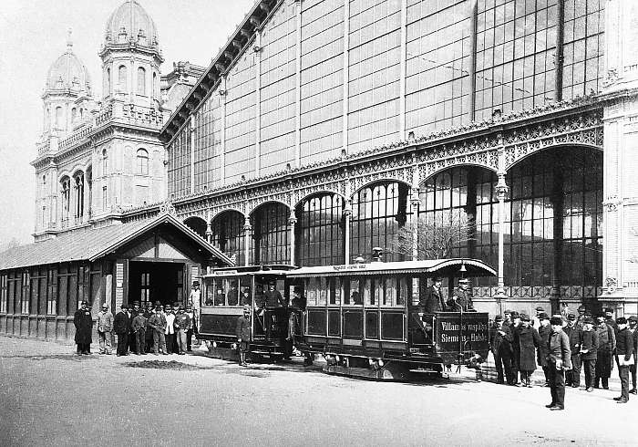 A Nagykörúti próbavillamos végállomása és a Nyugati pályaudvar  (1887), 