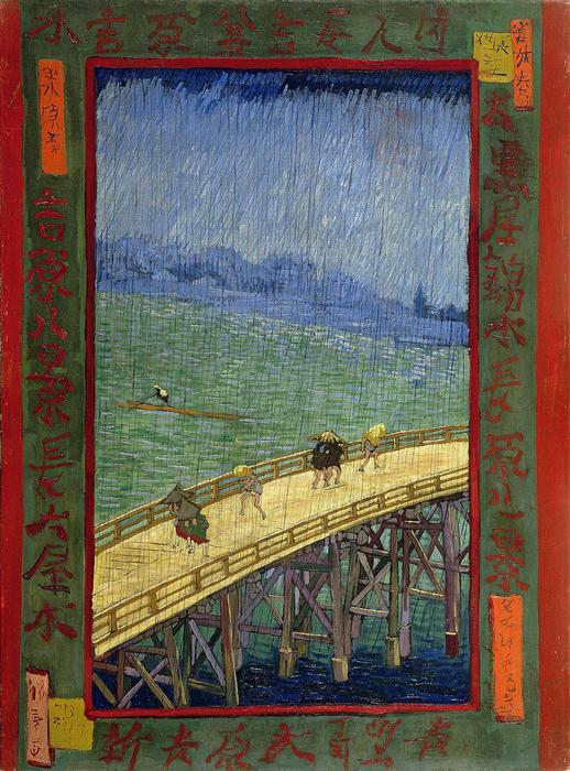 Híd az esőben, 1887 (Hiroshige után), Vincent Van Gogh Híd az esőben, 1887 (Hiroshige után), Vincent Van Gogh