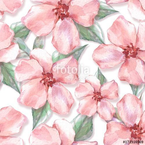 Floral seamless pattern 10. Watercolor background with delicate , Premium Kollekció