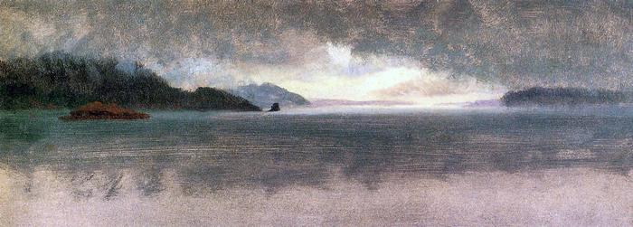 Békés hajnali táj, Albert Bierstadt