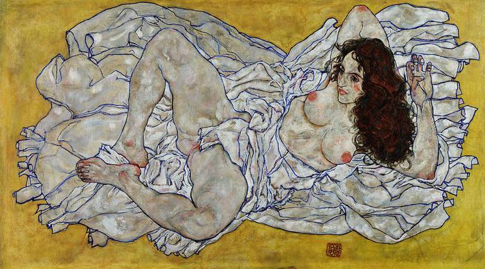 Fekvő női akt, Egon Schiele