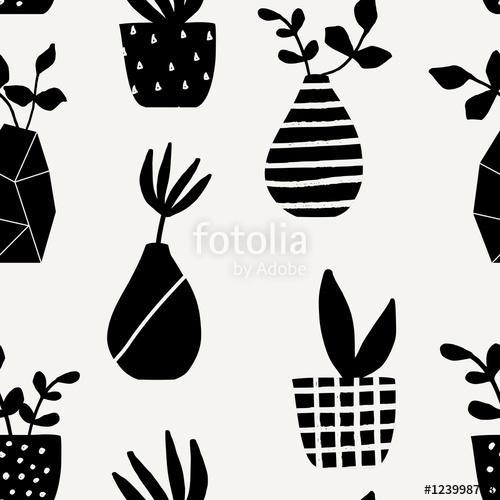 Vases and Pots Seamless Pattern, Premium Kollekció