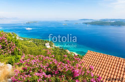 view on azure adriatic sea from peljesac peninsula in Dalmatia, Croatia, Premium Kollekció