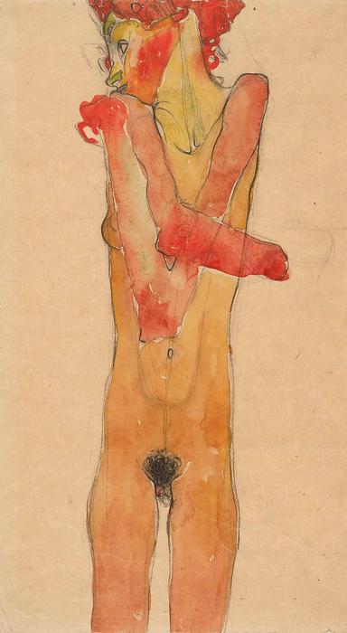 Női akt karba tett kézzel (1910), Egon Schiele