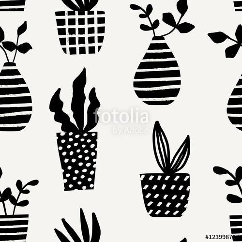 Vases and Pots Seamless Pattern, Premium Kollekció