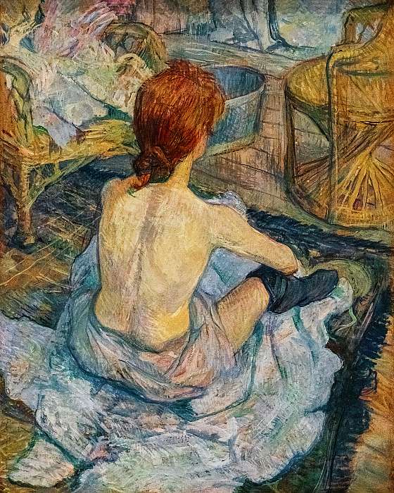 Vörös hajú nő a fürdőben, színverzió (1889), Henri de Toulouse Lautrec