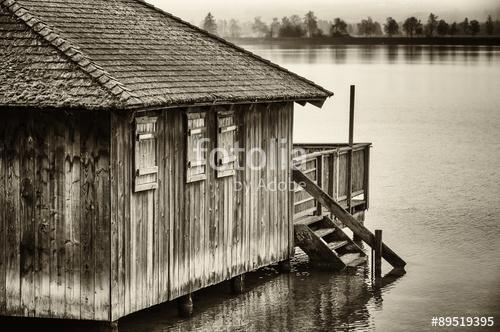 régi fából készült csónakház, Premium Kollekció