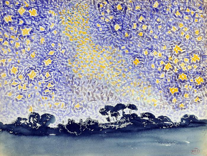 Tájkép csillagokkal - színverzió 1., Henri-Edmond Cross