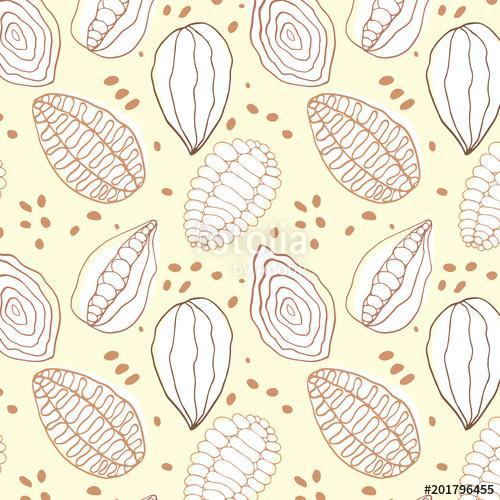 doodle vanilla cocoa pattern, Premium Kollekció