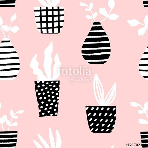 Vases and Pots Seamless Pattern, Premium Kollekció