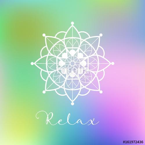 Relax vector illustration with mandala on colorful background, Premium Kollekció