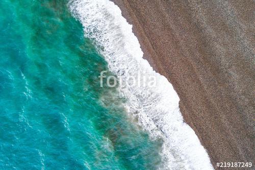 View of a drone at the  Beach,top view aerial drone photo of stunning colored sea beach, Premium Kollekció