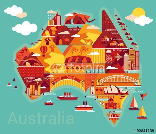 Ausztrália karikatúra térképe, Premium Kollekció