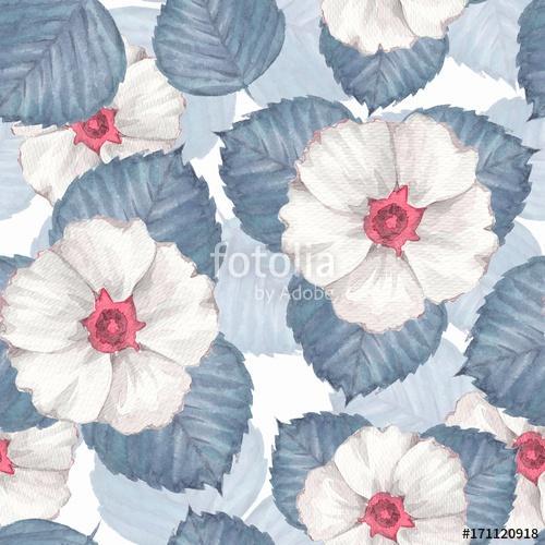 Delicate floral seamless pattern. Watercolor background with whi, Premium Kollekció