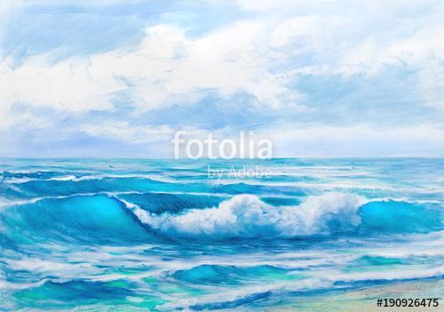 Oil  painting of the sea on canvas.Sketch., Premium Kollekció