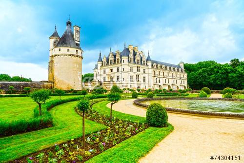 Chateau de Chenonceau Unesco középkori francia vár és medence ga, Premium Kollekció