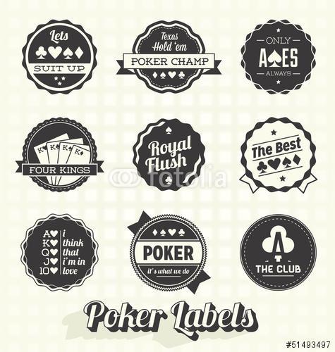 Vector Set: Retro Poker címkék és ikonok, Premium Kollekció