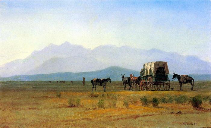 Lovasszekér a hegyekben, Albert Bierstadt