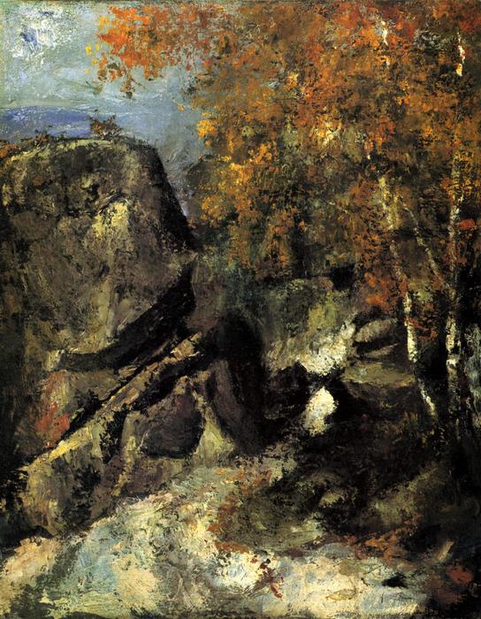 Sziklák a Fountanbleu-i erdőben, Paul Cézanne